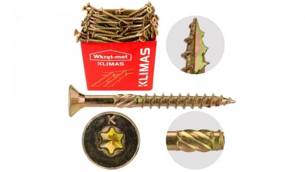 Wkręty ciesielskie z łbem stożkowym i gniazdem TORX 6,0x50 MASTER Wkręt-met /200szt./