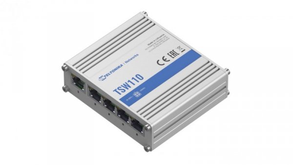 Switch 5x RJ45 1000Mb/s, L2 Teltonika TSW110