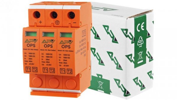 OGRANICZNIK PRZEPIĘĆ T1 T2 B+C DC FOTOWOLTAICZNY APV-OPS-3P-T1+T2