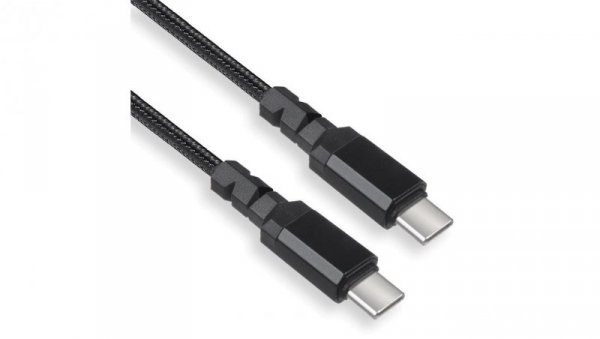 Kabel 2 x USB-C 15W Maclean, wspierający QC 3.0, przesył danych, 3A, , czarny, dł. 1m, MCE493