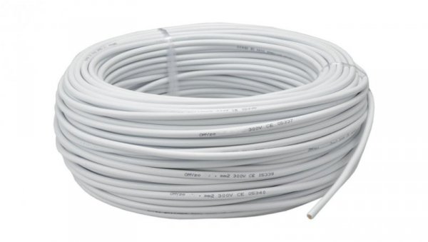 Przewód prądowy H03VV-F / OMY 300V 3x1,5 biały linka Mercor 10m