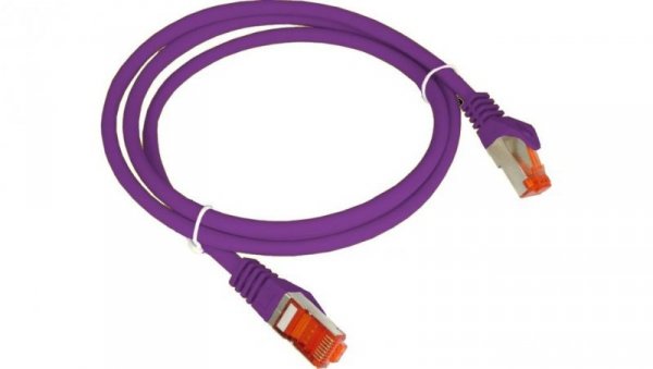 Patchcord S/FTP kat.6A PiMF kabel sieciowy LAN 2x RJ45 linka LSOH fioletowy 3m Alantec
