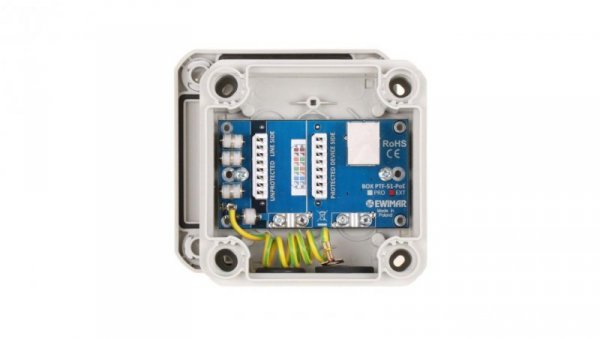 Zewnętrzne zabezpieczenie przeciwprzepięciowe IP serii EXTREME z ochroną PoE EWIMAR BOX-1-PTF-51-EXT/PoE