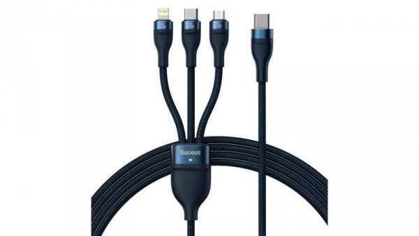 Baseus Flash Series II kabel USB Typ C / USB Typ C / Lightning / micro USB 100 W 1,5 m niebieski (CA