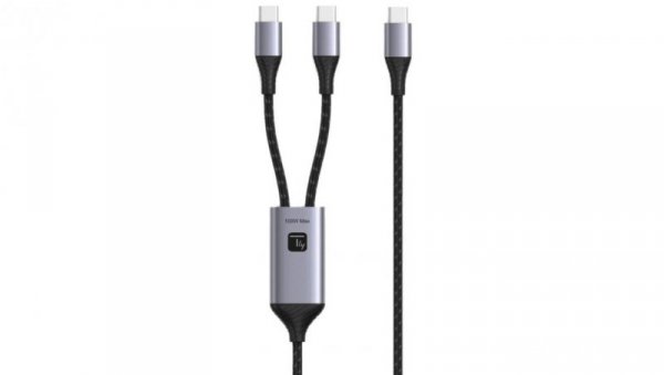 Kabel USB-C 100W PD QC PPS podwójny 2x USB-C do ładowania ICOC MU2C-2C100W /1.5 m/