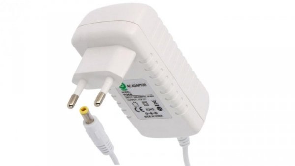 POSB12250A-WH zasilacz adapter biały 30W 12V/2.5A CEE7/16 wtyk 2.1/5.5(+)