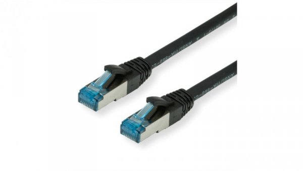 Kabel krosowy VALUE Cat.6A (Class EA) S/FTP (PiMF), LSOH, czarny, 1 m