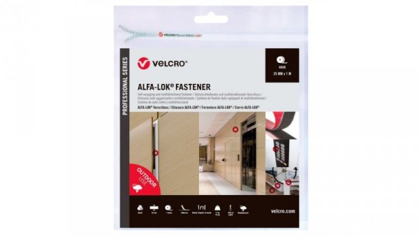 Taśma rzepowa VELCRO Alfa-Lok 1m taśma rzepowa 25mm czarna