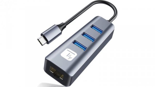 karta sieciowa adapter USB-C 3.1 Gigabit RJ45 Hub 3x USB IDATA USB-ETGIGA3CA