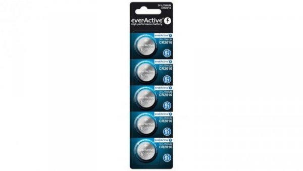 5 x bateria litowa mini everActive CR2016