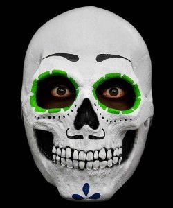 Maska na Halloween Meksykańska czaszka Calaca Dia de los Muertos