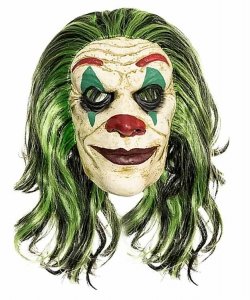 Maska lateksowa Joker Clown – twarz horror klauna
