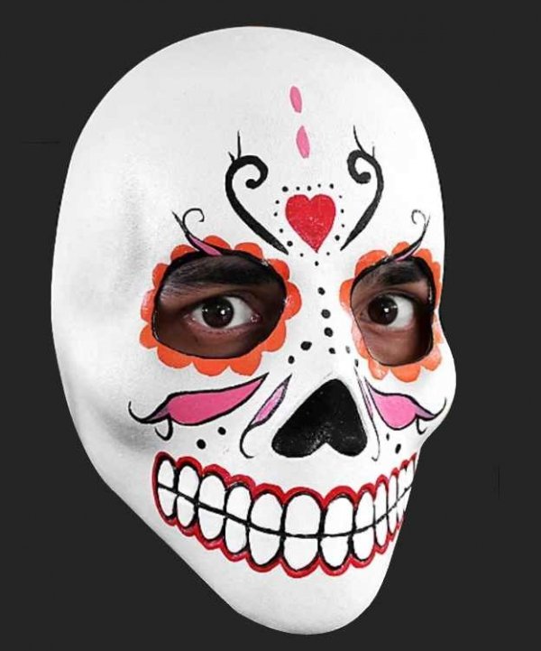 Maska na Halloween Meksykańska czaszka Corazón Calavera del Dia de los Muertos