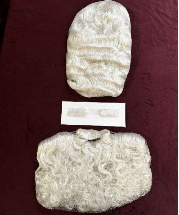 luksusowy zarost Świętego Mikołaja – peruka, broda, wąsy, brwi – broda, wąsy, brwi, peruka