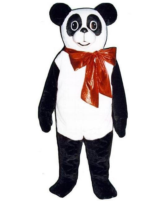 Strój chodzącej maskotki - Panda z kokardą