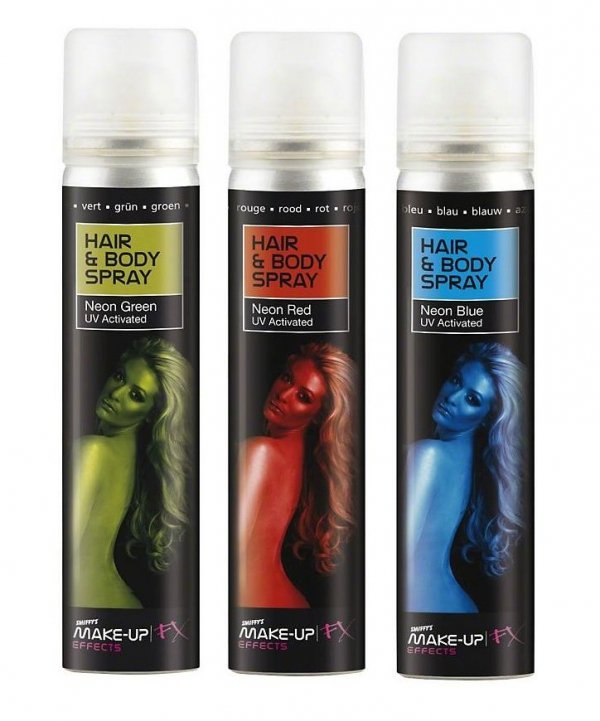Farba UV do włosów i ciała w sprayu - Multikolor 75 ml