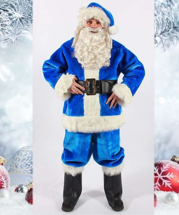 Strój dla Gwiazdora w kolorze niebieskim Santa Claus blue