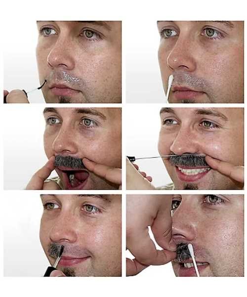 Instrukcja jak naklejać wąsy na skórę