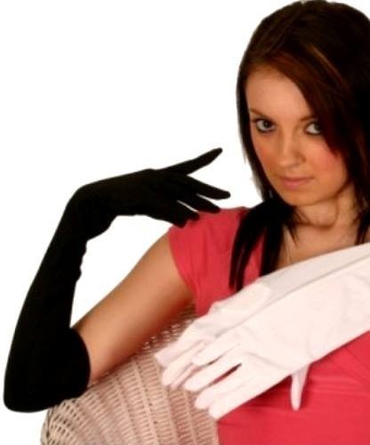 Rękawiczki - Białe Długie 48 cm