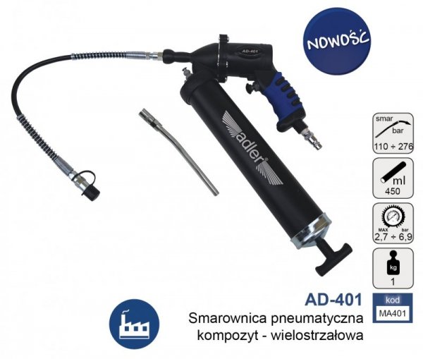 Smarownica towotnica pneumatyczna wielostrzałowa AD-401 kompozyt