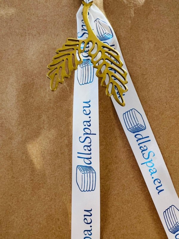 Wstążka z granatowym metalizowanym nadrukiem