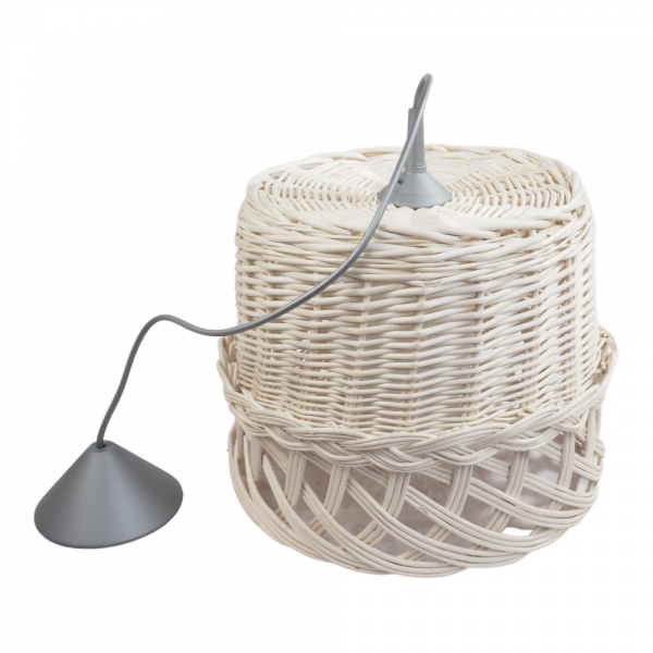Żyrandol Biały 25 cm - sklep z wiklina - zdjęcie