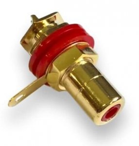 RCA socket red isolated CMC Gold