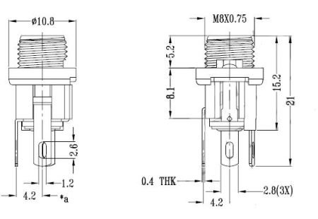 DC jack 2.5mm / 5.5mm