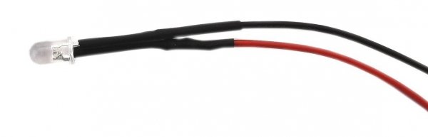 LED 5mm red clear 12V with wire