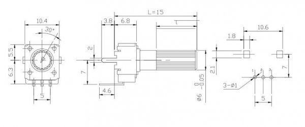 9mm 50k/B linear standard