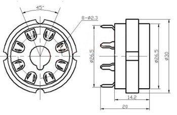 Podstawka Octal 8pin druk typ3