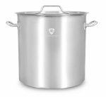 Garnek ze stali nierdzewnej z podziałką 21,2 l | 300x300 mm | z pokrywką | RQ13030