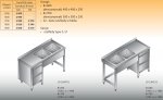 Stół zlewozmywakowy 2-zbiornikowy lo 238/s2 - 1500x600