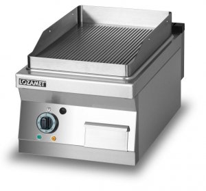 Grill płytowy elektryczny - płyta ryflowana L700.GPE400R Lozamet