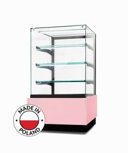 Witryna cukiernicza chłodnicza Dolce Visione Basic 700 BIANCO | 700x670x1300 mm | białe wnętrze 
