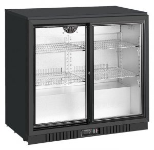 Barowa szafa chłodnicza  | chłodziarka podblatowa RQ-208SC | 2-drzwiowa | drzwi przesuwne | 205l