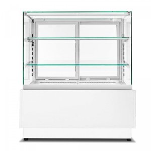 Witryna cukiernicza chłodnicza Dolce Visione Premium Breve 1300 | wnętrze ze stali nierdzewnej | wersja obniżona | 1300x670x1110+/-10 mm