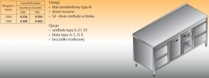 Stół roboczy z dwoma blokami szuflad i szafką lo 146/s2 - 1800x700