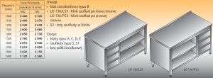 Stół roboczy z blokiem szuflad i szafką otwartą lo 136/s3 - 1500x700