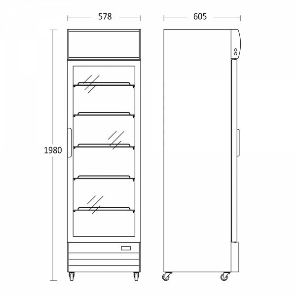 Szafa chłodnicza przeszklona SD417BE | czarna | 280l