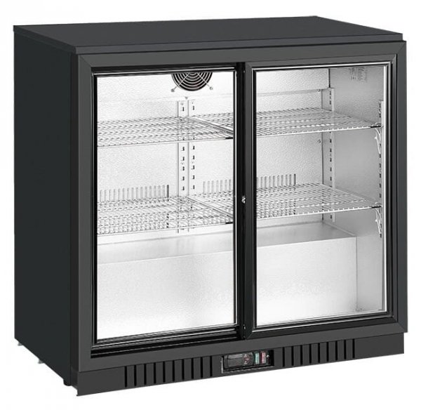 Barowa szafa chłodnicza  | chłodziarka podblatowa RQ-208SC | 2-drzwiowa | drzwi przesuwne | 205l