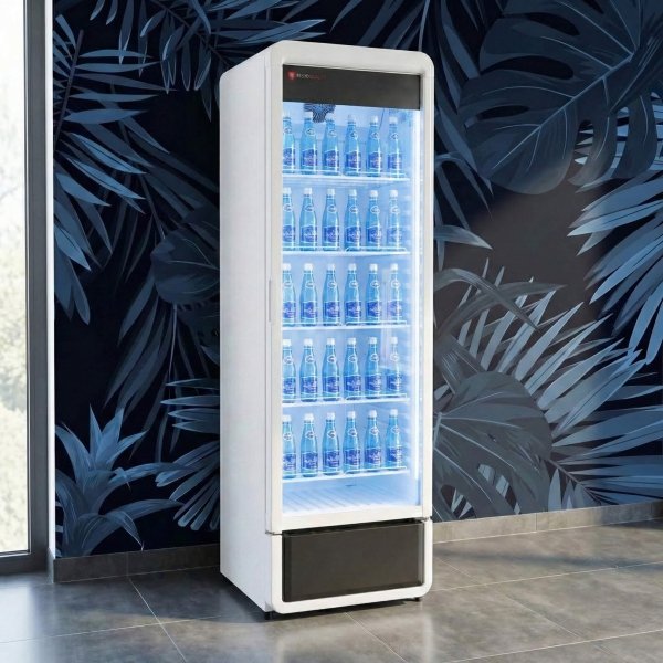 Szafa chłodnicza przeszklona biała RQ380 | 595x600x1870 mm | 377 l