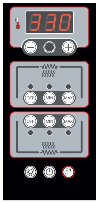 Piec do pizzy elektryczny Cuppone Donatello | dwukomorowy | panel cyfrowy | 6+6x35 | DN635L/2 CD