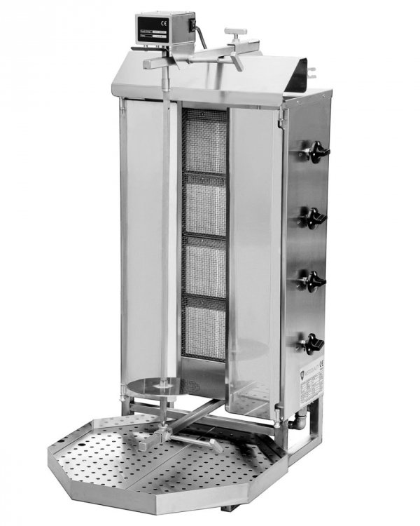 Gyros | opiekacz gazowy do kebaba | 4 palniki | wsad 60kg KLG221