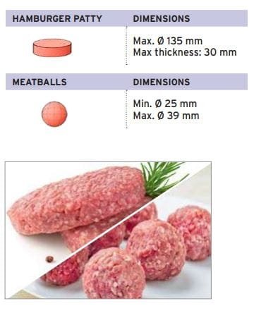 Automatyczna prasa do mięsa | hamburgerów | formowania klopsików | formierka do klopsików | 0,9 kW | 230V | 6000 szt/h | C/E HF