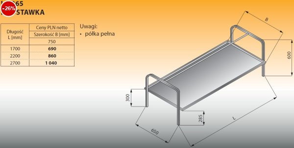 Nadstawka lo 365 - 1700x750 Lozamet