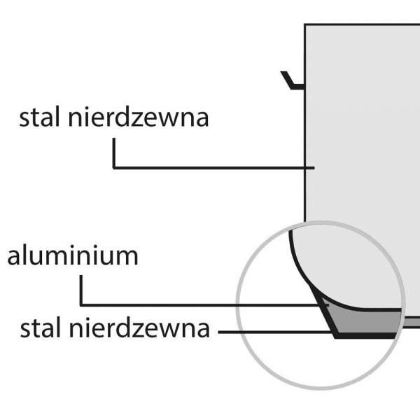 Garnek średni z pokrywką, stalowy, O 400 mm, V 37.7 l