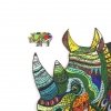 Puzzle Drewniane KOLOROWY NOSOROŻEC M