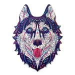 Puzzle Drewniane WESOŁY HUSKY M