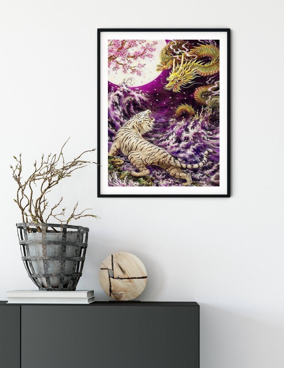 Haft Diamentowy Tygrys i Smok 45x60 cm